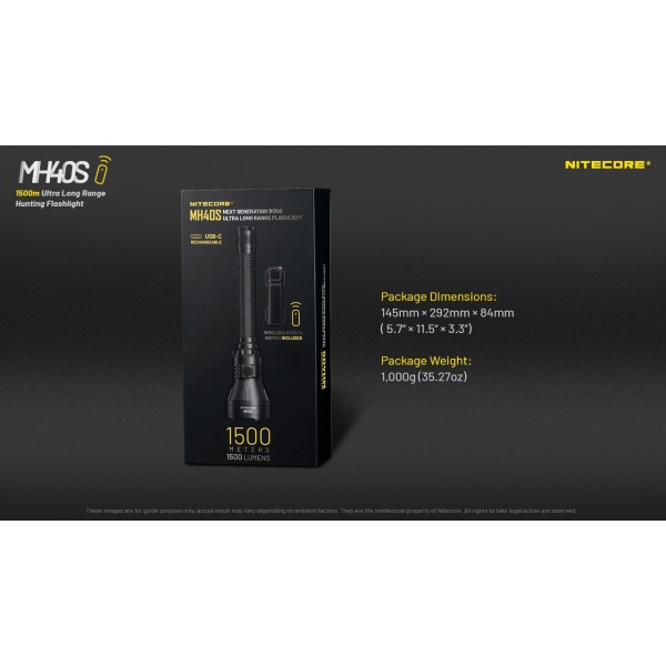 Nitecore MH40S, lanterna profesionala, reincarcabila usb C, 1500m, 1500 lumeni - imagine 5